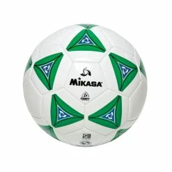Mikasa Size 4 Deluxe Cushioned Soccer Ball, Ages 8 To 12, 25 Inch Diameter, White/Green