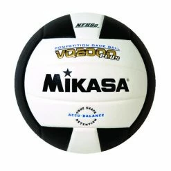 Mikasa VQ2000 Plus NFHS Volleyball, Size 5, Black/White