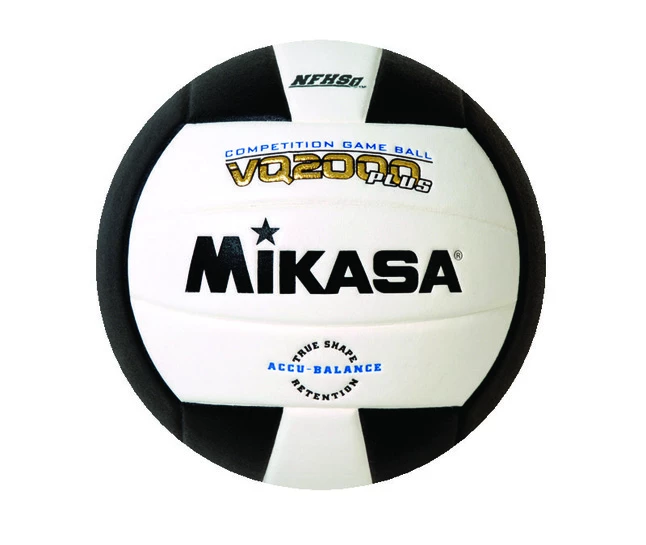 Mikasa VQ2000 Plus NFHS Volleyball, Size 5, Black/White