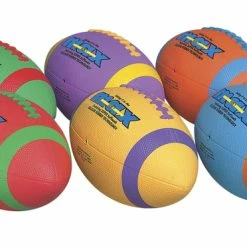 Sportime Max Intermediate Footballs, Size 7, Assorted Colors, Set Of 6