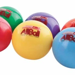 Sportime Inflatable All-Balls, Multi-Purpose, 4 Inches, Assorted Colors, Set Of 6