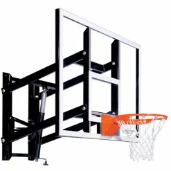 Goalsetter Adjustable Wall Mount Basketball Goal System With Acrylic Board, 54 X 36 Inches Backboard, Steel Backboard
