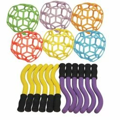 Sportime RubberFlex GrabBalls And Katch-N-Throws, Set Of 18