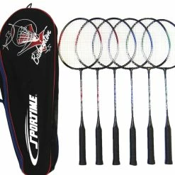 Sportime Replacement Badminton Racquets, 26 Inches, Assorted Colors, Set Of 6