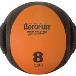 Aeromat Dual Grip Power Medicine Ball, 8 Pounds, Orange And Black