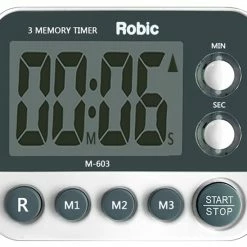 Robic M603 Three Memory Timer, White