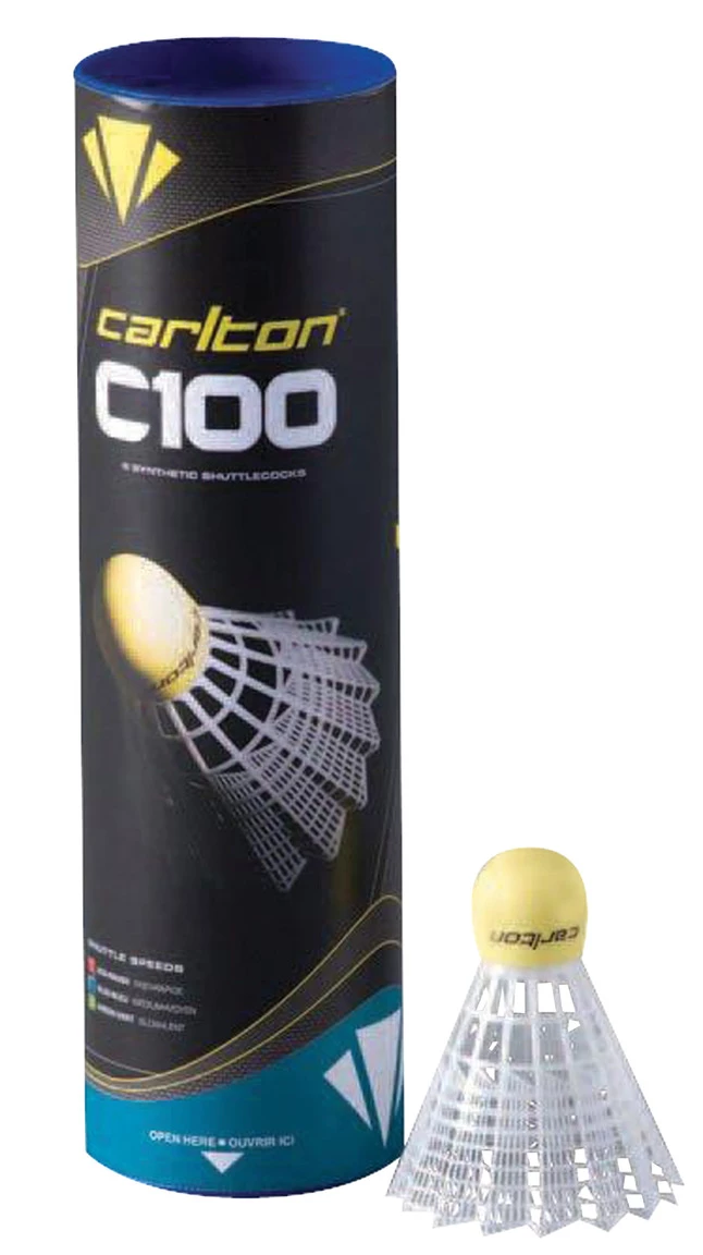 Carlton C100 Shuttlecocks, White, Set Of 6 1 Carlton C100 Shuttlecocks, White, Set Of 6