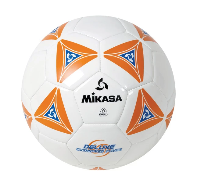 Mikasa Size 5 Deluxe Cushioned Soccer Ball, Ages 12 And Up, 27 Inch Diameter, White/Orange