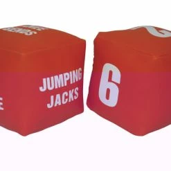 Everrich Sportime Physical Education Fitness Dice Set, 4 X 4 Inches, Vinyl, Orange, Set Of 2