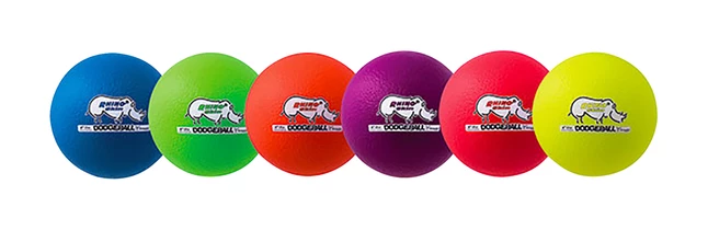 Rhino Skin Dodgeballs, 6-3/10 Inches, Assorted Colors, Set Of 6 1 Rhino Skin Dodgeballs, 6-3/10 Inches, Assorted Colors, Set Of 6
