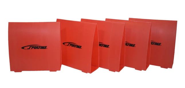 Sportime Foldable Training Hurdles, 19-11/16 Inches, Red, Set Of 5