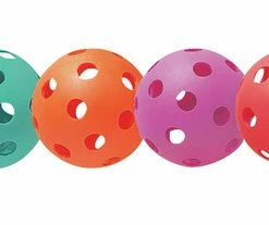 Champion Sports Regulation Size Hollow Plastic Baseball, Set Of 6 Assorted Colors