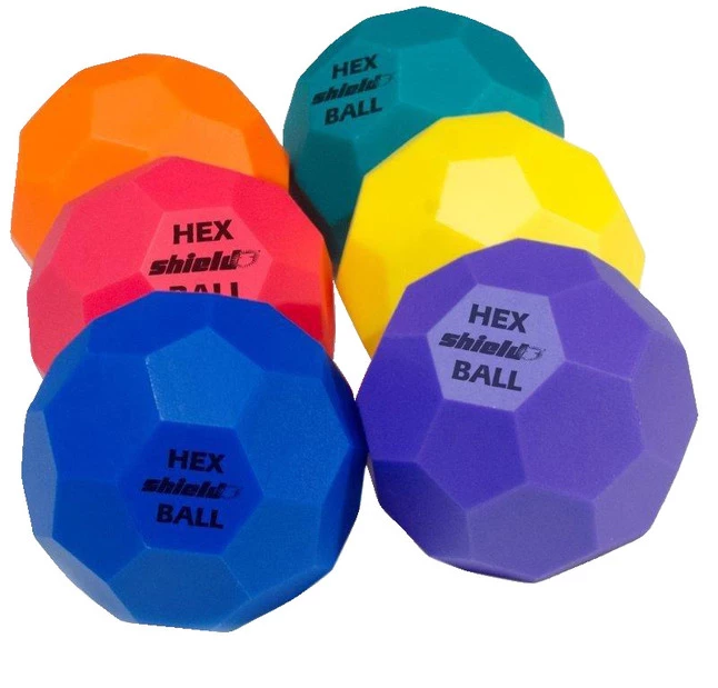 Shield Hex Balls, Set Of 6, Assorted Colors 1 Shield Hex Balls, Set Of 6, Assorted Colors