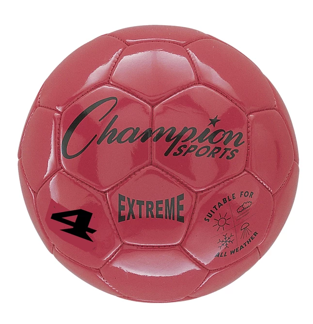 Champion Sports Extreme Series Size 4 Soccer Ball, Red 1 Champion Sports Extreme Series Size 4 Soccer Ball, Red