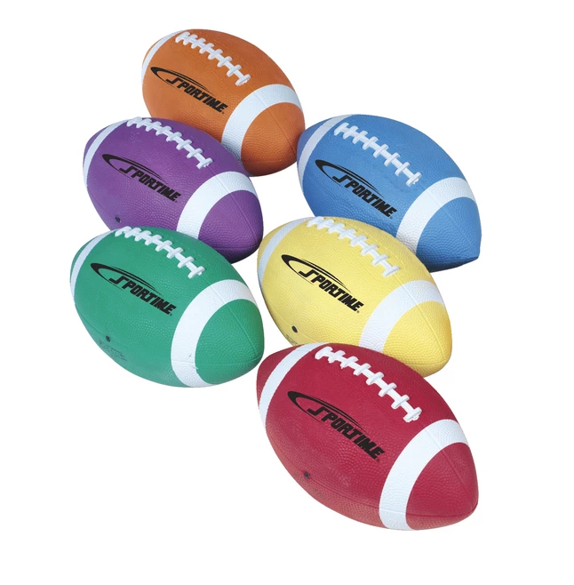 Sportime Gradeballs Youth/Intermediate Rubber Footballs, Size 7, Set Of 6