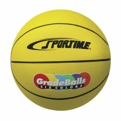 Sportime Gradeball Rubber Basketball, 27 Inches, Junior Size 5, Yellow