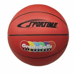 Sportime Gradeball Rubber Basketball, 27 Inches, Junior Size 5, Red