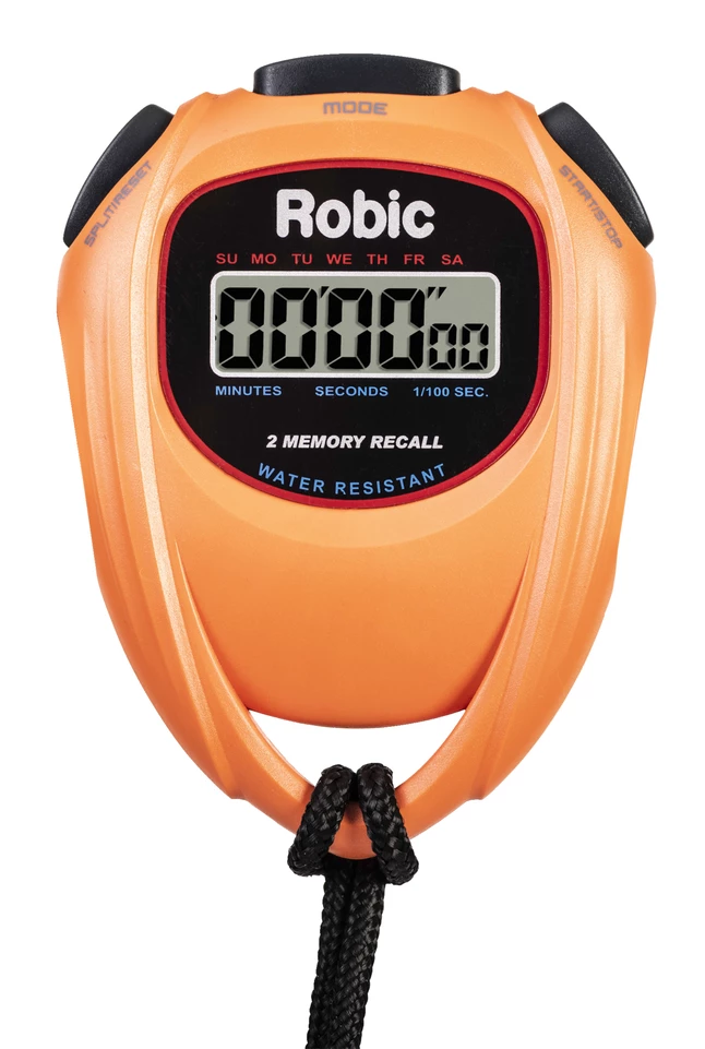 Robic SC-429 Water Resistant All Purpose Stopwatch, Orange 1 Robic SC-429 Water Resistant All Purpose Stopwatch, Orange