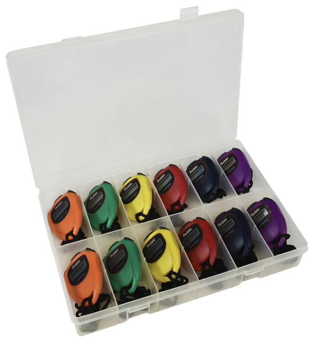 Robic SC-429 Water Resistant All Purpose Stopwatches With Case, Set Of 12 1 Robic SC-429 Water Resistant All Purpose Stopwatches With Case, Set Of 12