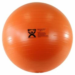 CanDo Inflatable Exercise Ball, Extra Thick ABS, 22 Inches, Orange