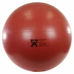 CanDo Inflatable Exercise Ball, Extra Thick ABS, 30 Inches, Red