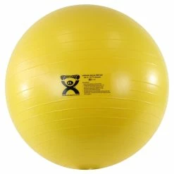 CanDo Inflatable Exercise Ball, Extra Thick ABS, 18 Inches, Yellow