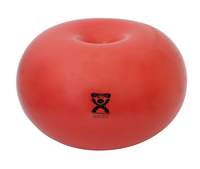 CanDo® Donut Inflatable Ball, 29 X 16 X 29 Inches, Red