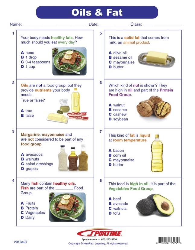 Sportime Oils & Fat Visual Learning Guide, 4 Pages, Grades 1 To 4 - Image 4