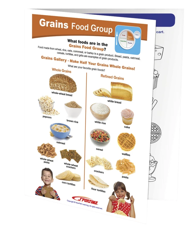 Sportime Grains Food Group Visual Learning Guide, 4 Pages, Grades 1 To 4