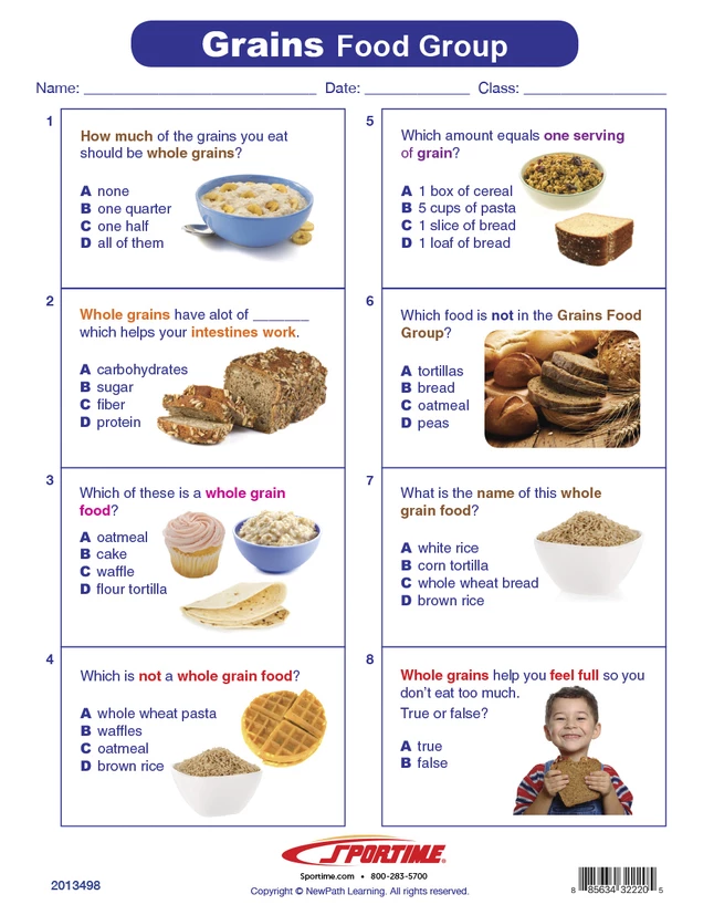 Sportime Grains Food Group Visual Learning Guide, 4 Pages, Grades 1 To 4 - Image 4