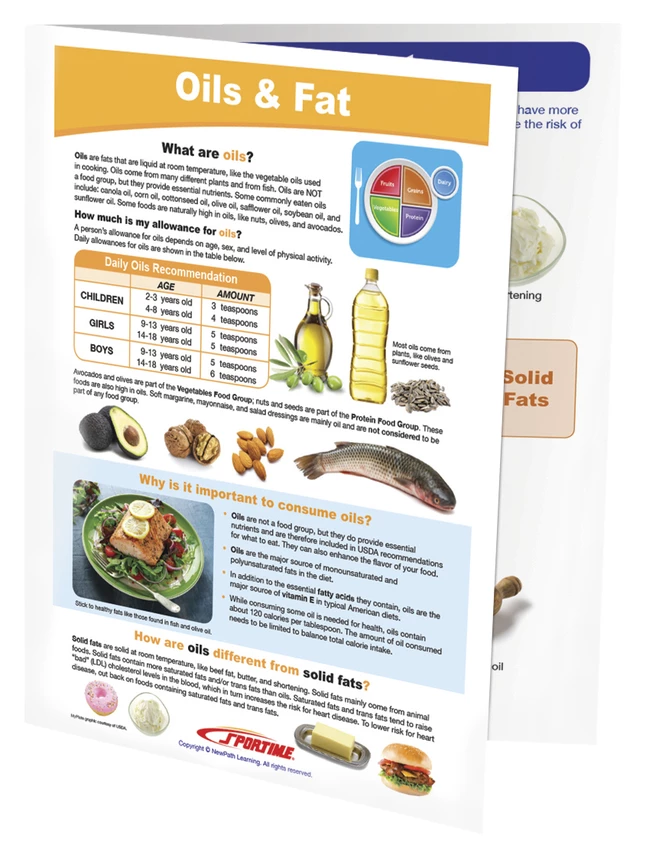 Sportime Oils & Fat Visual Learning Guide, 4 Pages, Grades 5 To 9