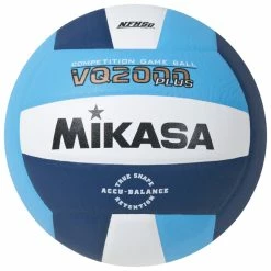 Mikasa VQ2000 Plus NFHS Volleyball, Size 5, Columbia Blue/Navy/White
