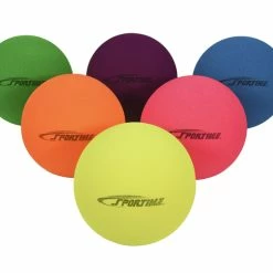 Sportime Fluorescent Foam Balls, 8 Inches, Assorted Colors, Set Of 6
