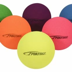 Sportime Fluorescent 7-Inch Foam Balls, Assorted Colors, Set Of 6