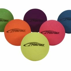 Sportime Fluorescent 3-Inch Foam Balls, Assorted Colors, Set Of 6