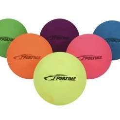 Sportime Fluorescent Foam Balls, 6 Inches, Assorted Colors, Set Of 6