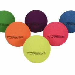 Sportime Fluorescent Foam Balls, 3-1/2 Inch, Assorted Colors, Set Of 6