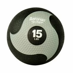 Aeromat Deluxe Medicine Ball, 15 Pounds, Black And Gray