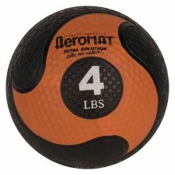 Aeromat Deluxe Medicine Ball, 4 Pounds, Black And Orange