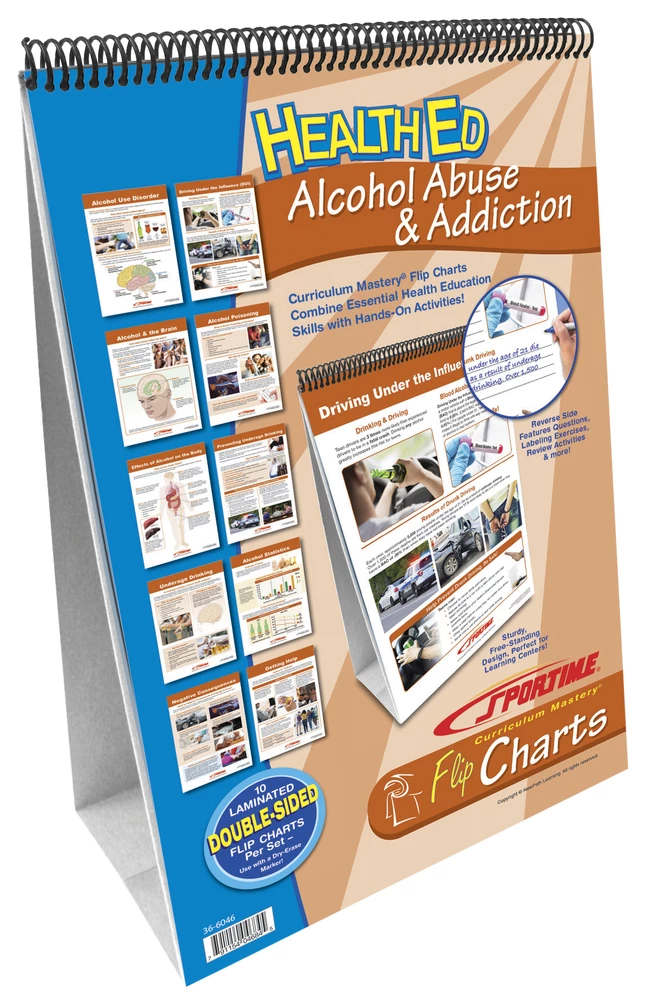 Sportime Alcohol Abuse And Addiction Flip Chart Set, Grades 5 To 12