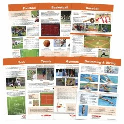 Sportime Play Sports Bulletin Board Charts, Set Of 7, Grade 5 To 12