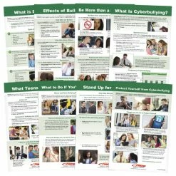 Sportime Stop Bullying! Bulletin Board Charts, Set Of 8, Grades 5 To 12