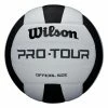 Wilson Pro Tour Synthetic Leather Volleyball, Official Size, Black And White