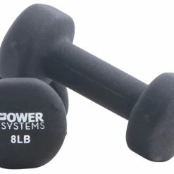 Power Systems Premium Neoprene Dumbbells, 8 Pounds, Black