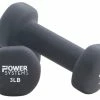 Power Systems Premium Neoprene Dumbbells, 3 Pounds, Black