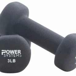 Power Systems Premium Neoprene Dumbbells, 3 Pounds, Black
