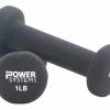 Power Systems Premium Neoprene Dumbbells, 1 Pound, Black