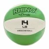 Champion Sports Rhino Leather Medicine Ball, 14 Pounds, Green/White